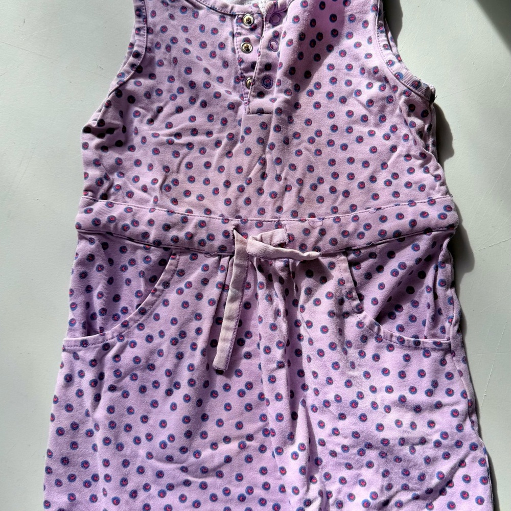 Purple Polka Dot Kids Casual Dress